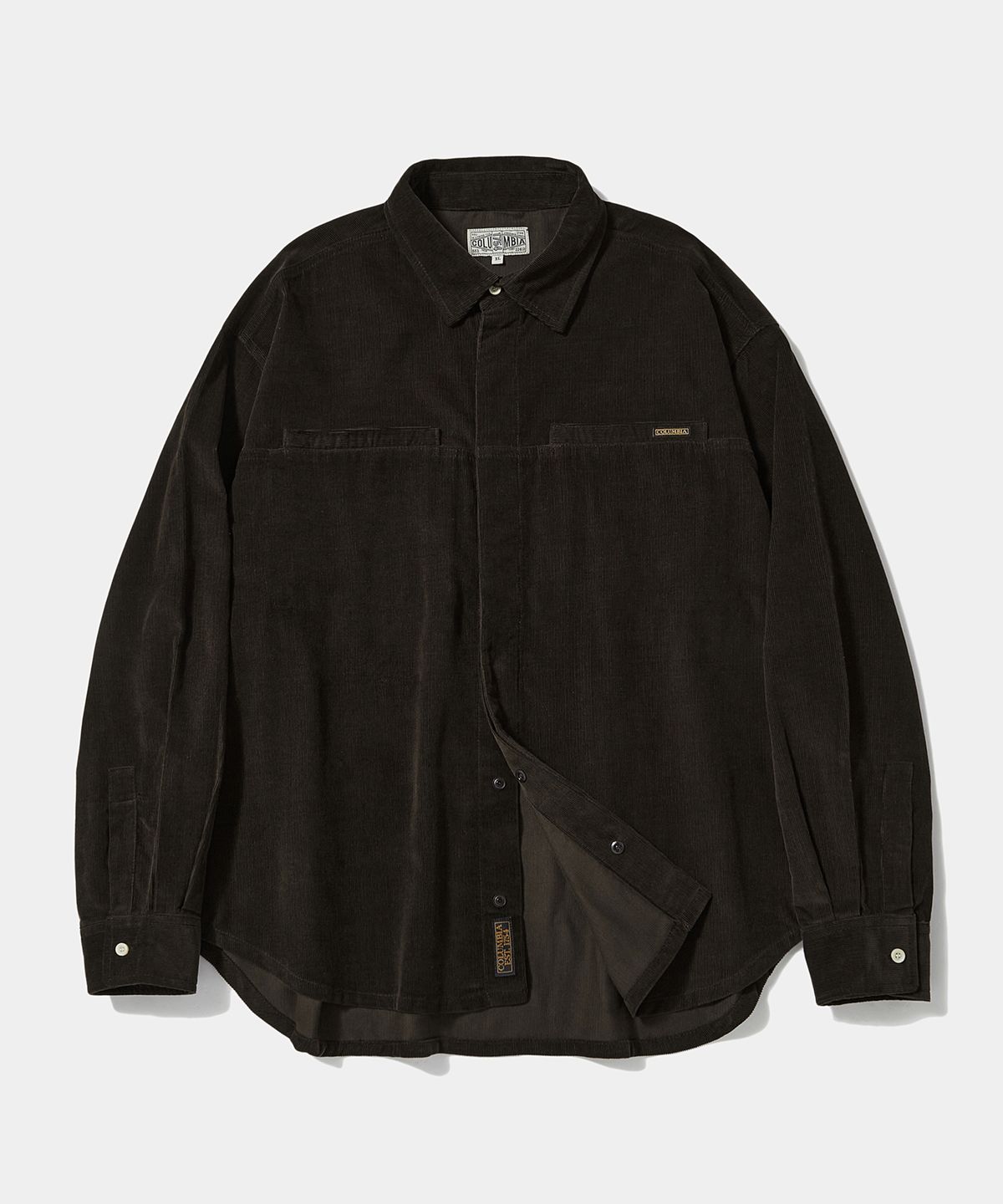 컬럼비아 유니버시티(COLUMBIA UNIVERSITY) TRAJAN LABEL HIDDEN POCKET CORDUROY SHIRTS_BROWN