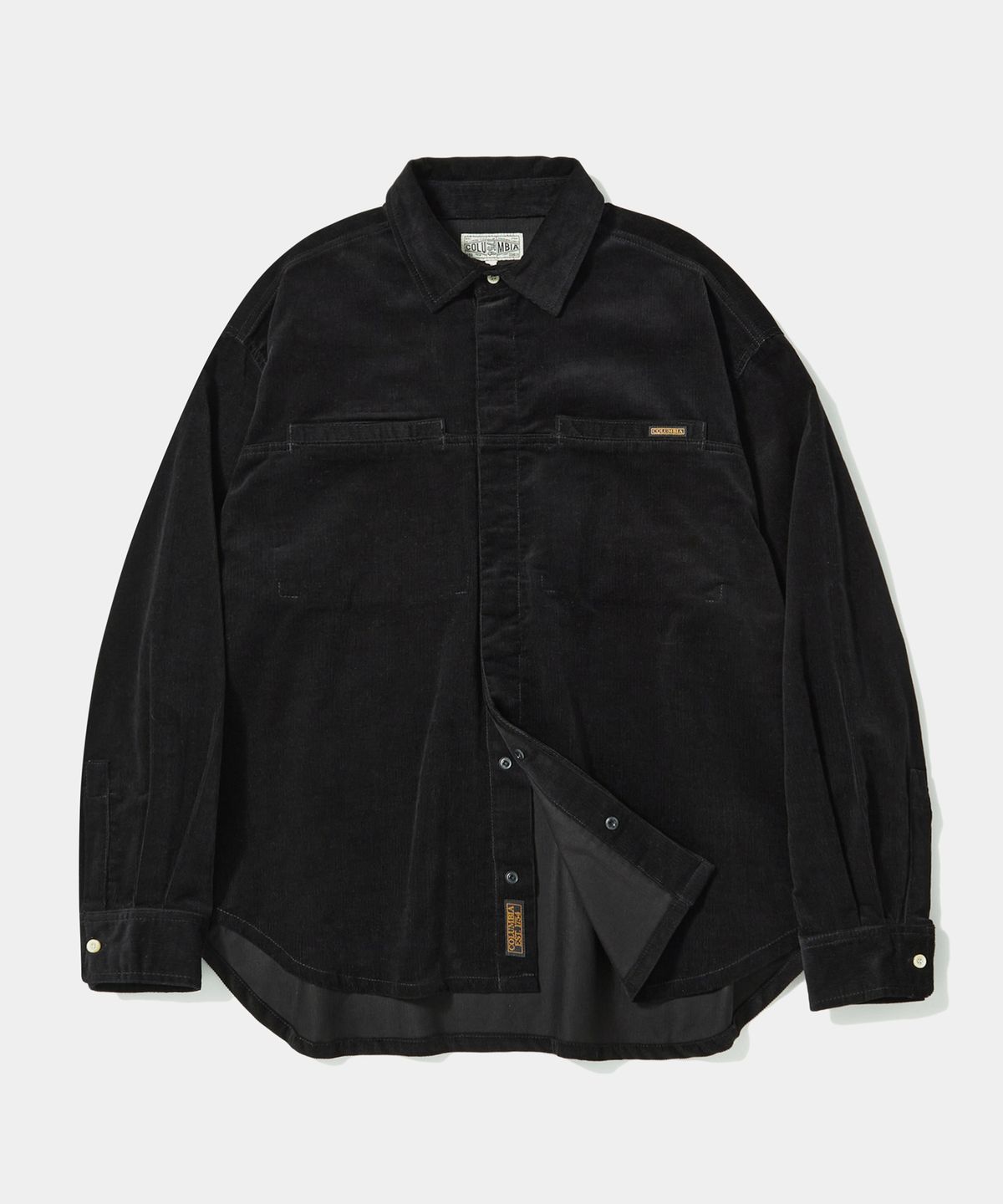 컬럼비아 유니버시티(COLUMBIA UNIVERSITY) TRAJAN LABEL HIDDEN POCKET CORDUROY SHIRTS_BLACK