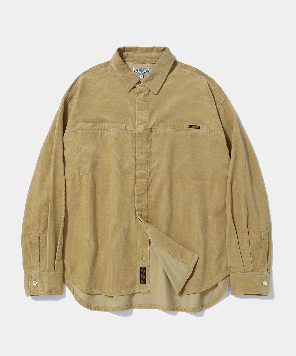 컬럼비아 유니버시티(COLUMBIA UNIVERSITY) TRAJAN LABEL HIDDEN POCKET CORDUROY SHIRTS_BEIGE