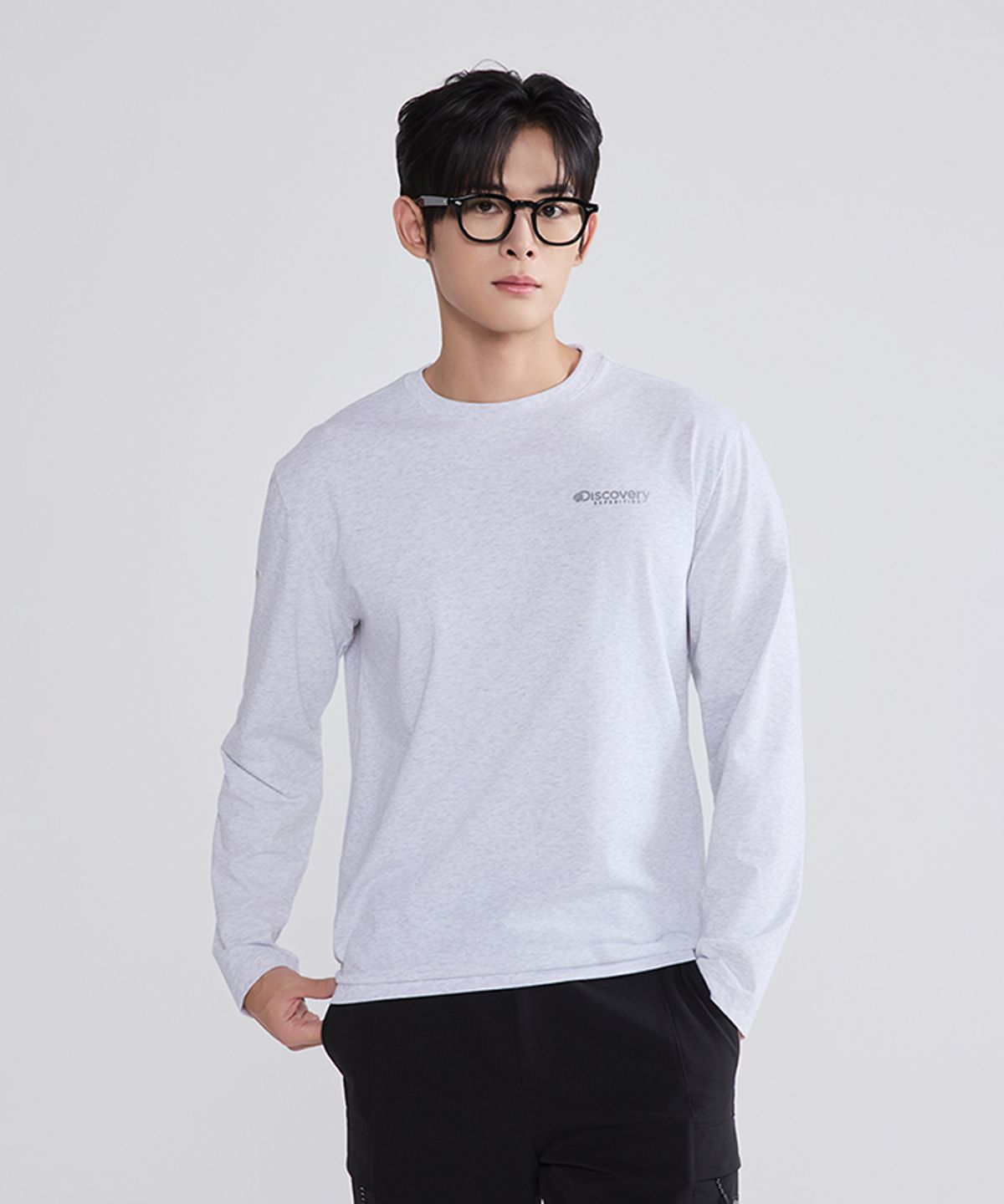 디스커버리 익스페디션(DISCOVERY EXPEDITION) 마운틴 그래픽 기능성 긴팔티 (M/GREY)
