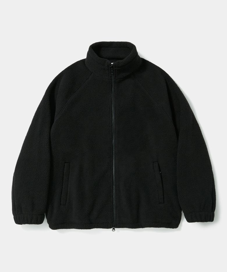PANEL RAGLAN POLAR FLEECE ZIP-UP JACKET_BLACK