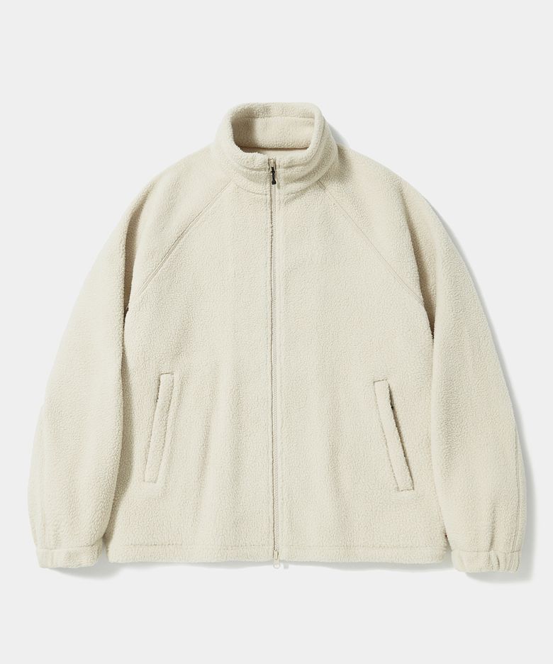 PANEL RAGLAN POLAR FLEECE ZIP-UP JACKET_IVORY