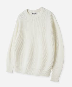 에센셜 오버핏 라운드 하찌 니트_아이보리