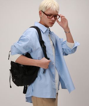 시티보이 오버핏 솔리드 옥스포드 셔츠_스카이블루