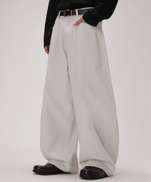 볼드 벌룬핏 코튼 팬츠_에크루