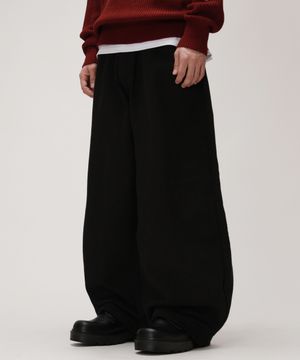 볼드 벌룬핏 코튼 팬츠_블랙
