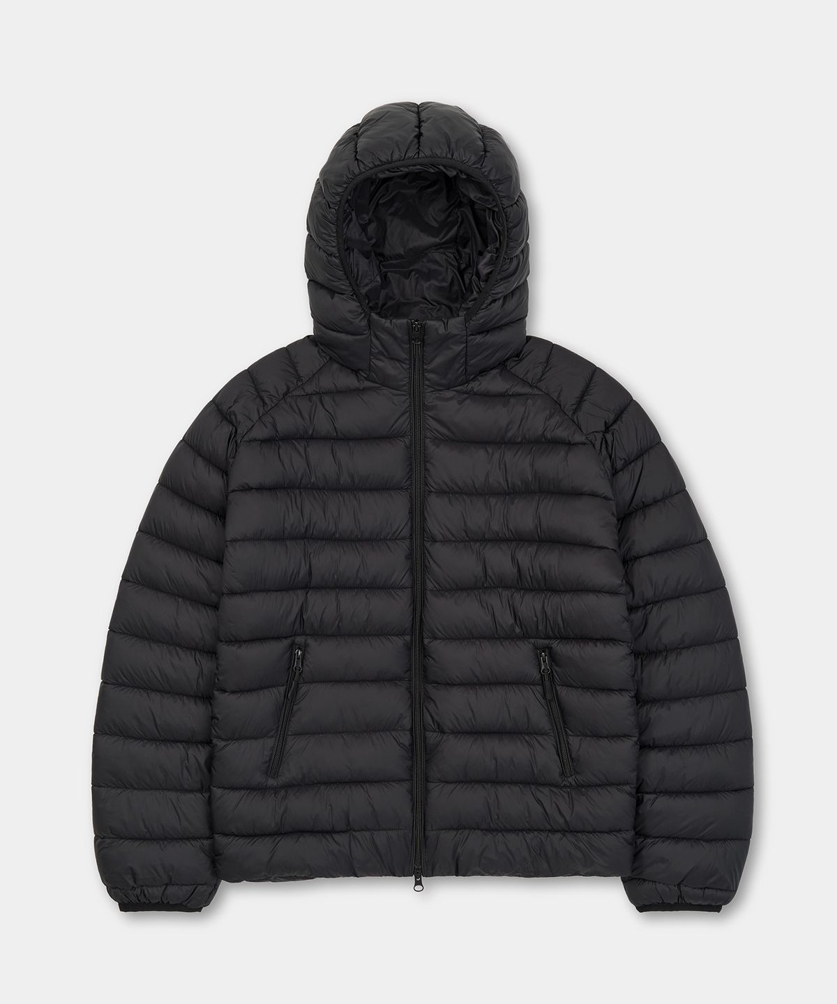 엑스컨테이너(EXCONTAINER) 라이트 웨이트 후드 패딩 자켓 (BLACK)