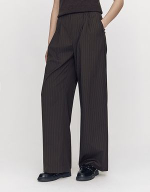 와이드 핀턱 슬랙스(스트라이프/블랙) 415911 [3color]