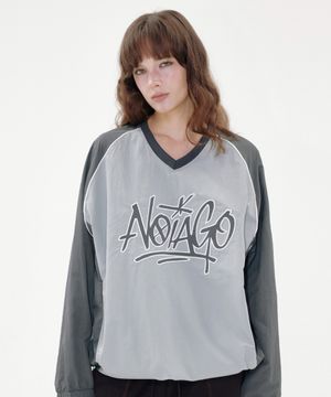 NOI1711 브이넥 배색 파이핑 롱슬리브 (민트)