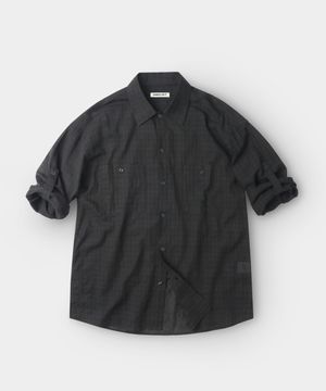 디벨롭 모나코  롤업 체크 셔츠_블랙