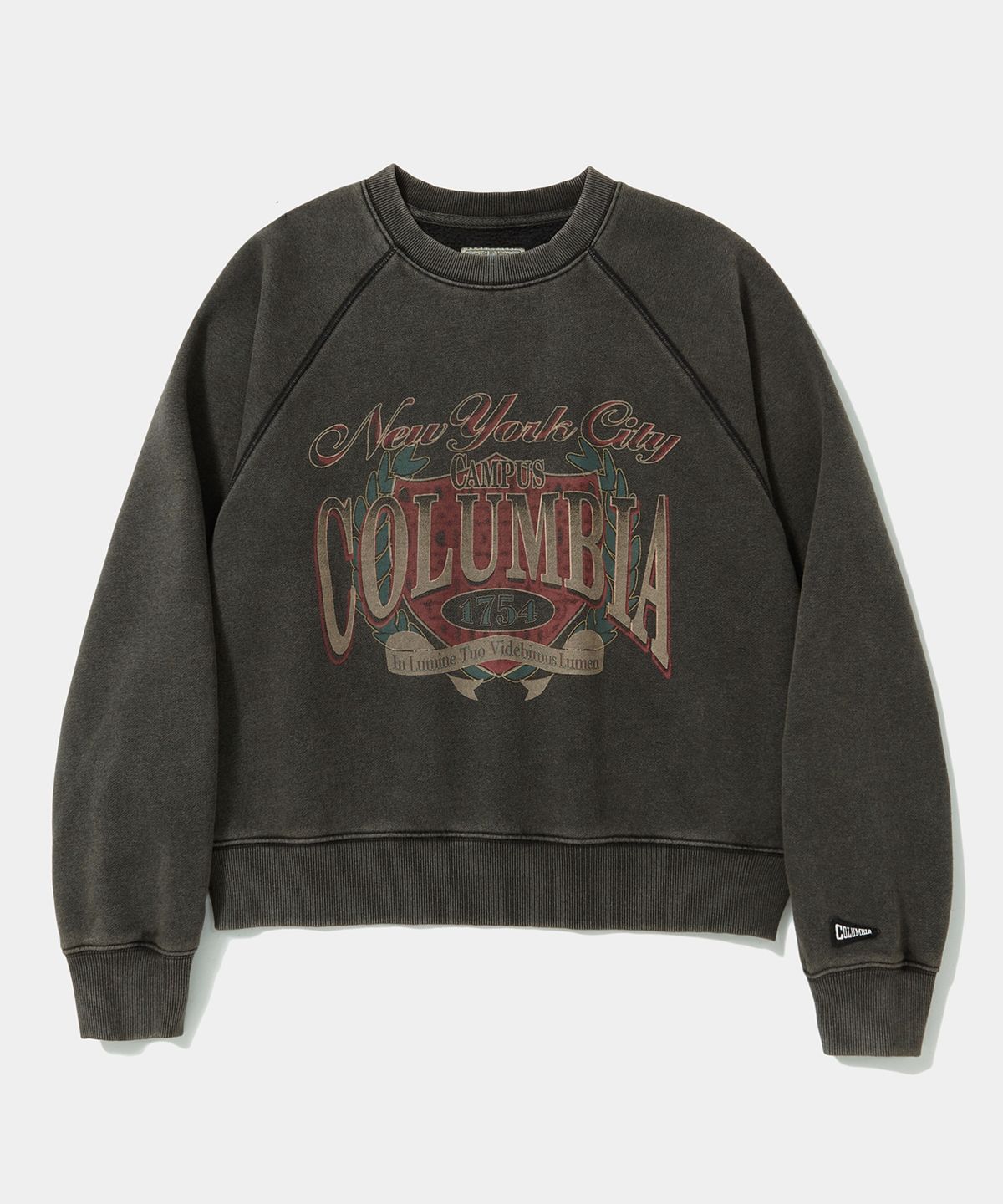 컬럼비아 유니버시티(COLUMBIA UNIVERSITY) CAMPUS WASHED FLEECE WOMEN CREW NECK_CHARCOAL