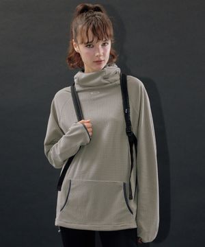 NOI1727 와플 워머 후드 (카키베이지)