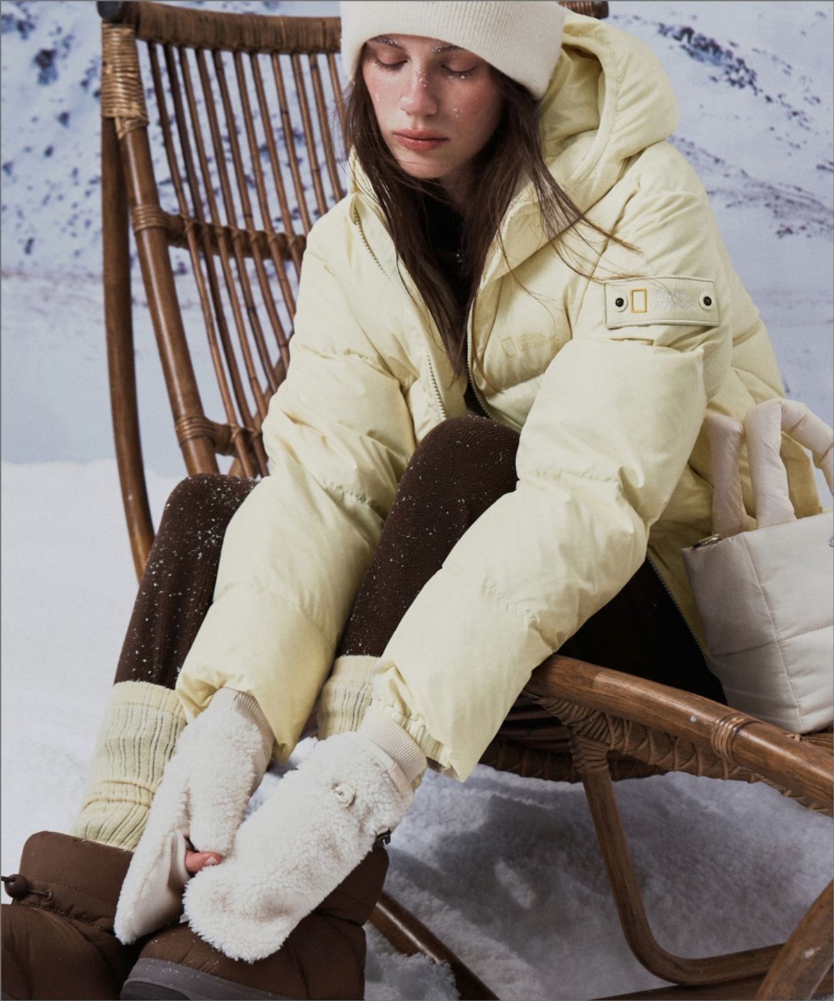 내셔널지오그래픽(NATIONALGEOGRAPHIC) N253AGL550 덤블 미튼 장갑 IVORY