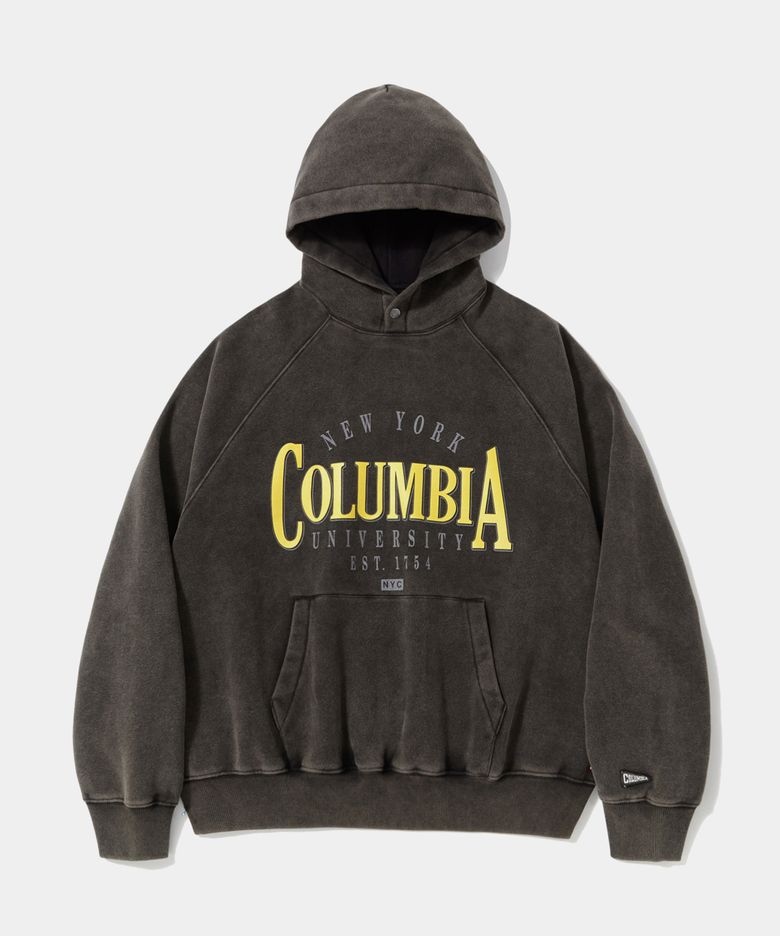 VTG CRACK WASHED HEAVY FLEECE HOODIE _CHARCOAL