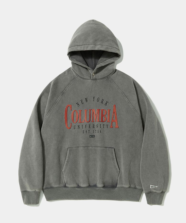 VTG CRACK WASHED HEAVY FLEECE HOODIE _GRAY
