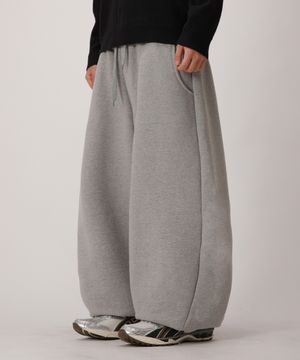 클래식 자수 로고 와이드 조거 팬츠_그레이