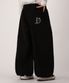 클래식 자수 로고 와이드 조거 팬츠_블랙