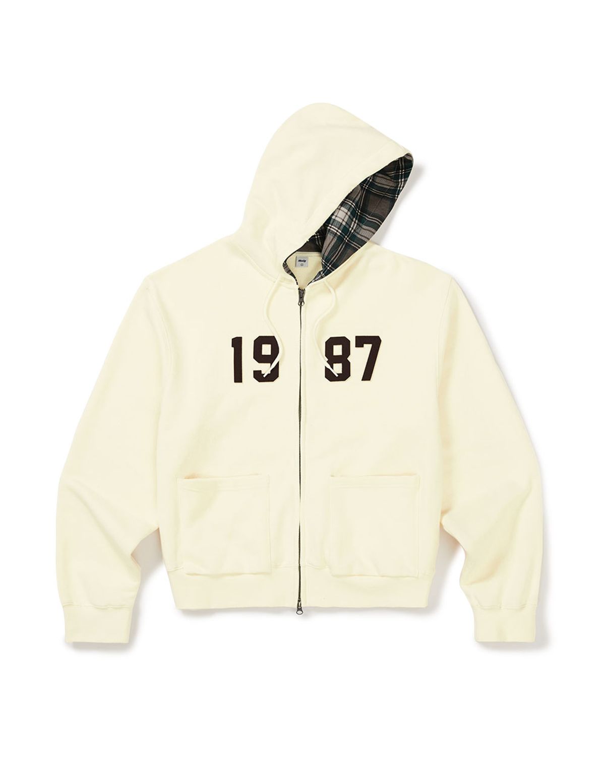 엠엠엘지(MMLG) [Mmlg] CHECK PATTERN HOOD ZIPUP (NATURAL SOAP)