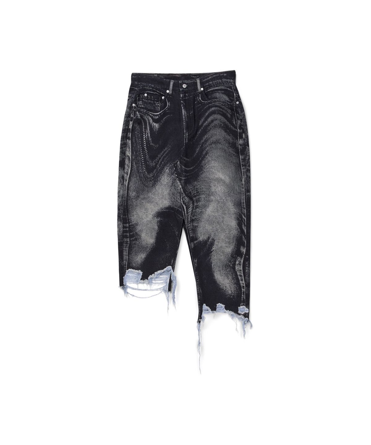 캠퍼랩(CAMPERLAB) Distorted Denim Skirt Black-Grey