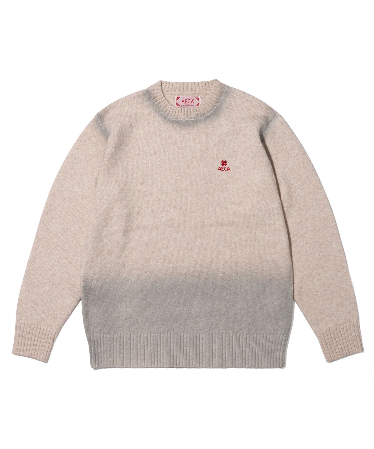 에이카화이트(AECA) GRADATION SPRAY WASHED KNIT-IVORY