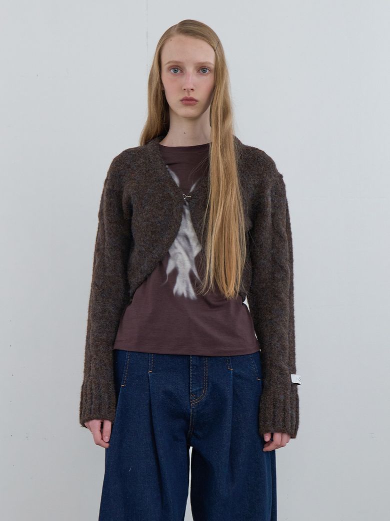 Cable Knit Bolero Dark Brown