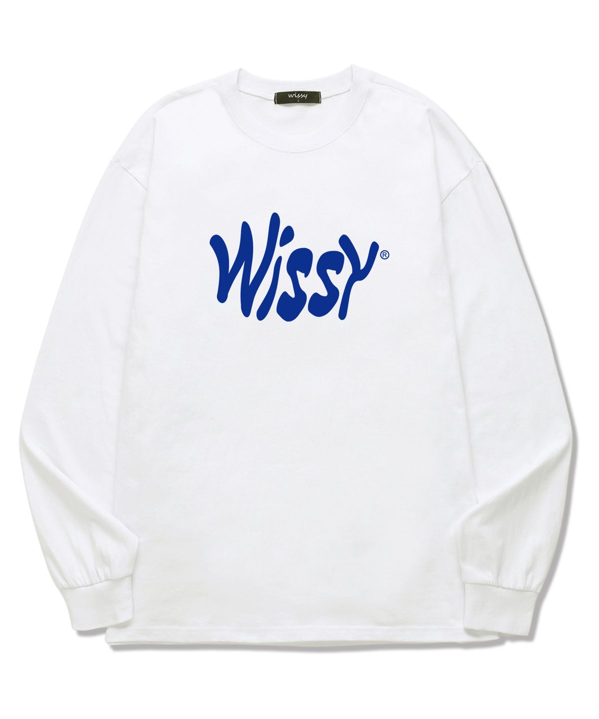 위씨(WISSY) Curve Logo 긴팔 티셔츠 (WLS027) 화이트