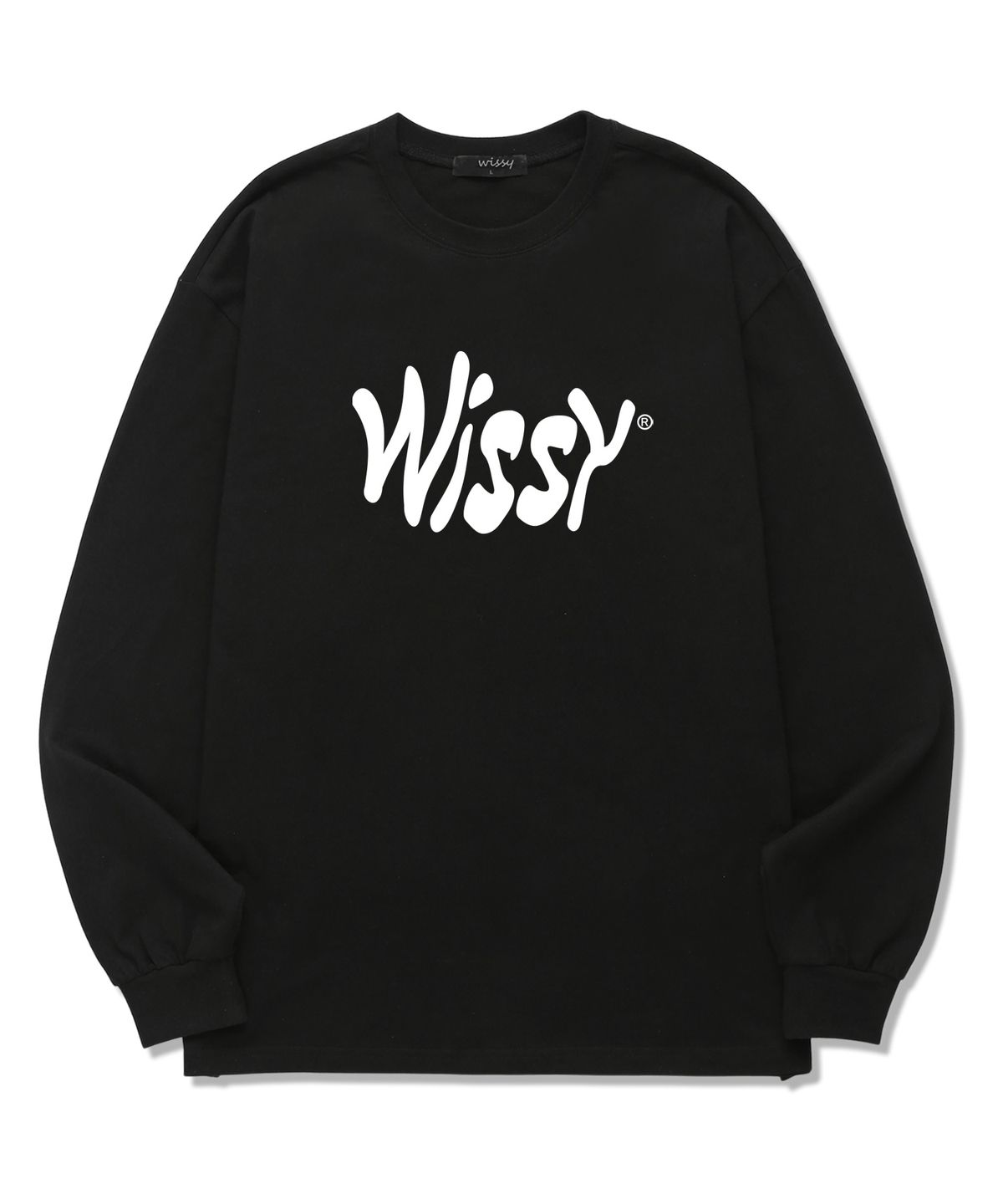 위씨(WISSY) Curve Logo 긴팔 티셔츠 (WLS027) 블랙