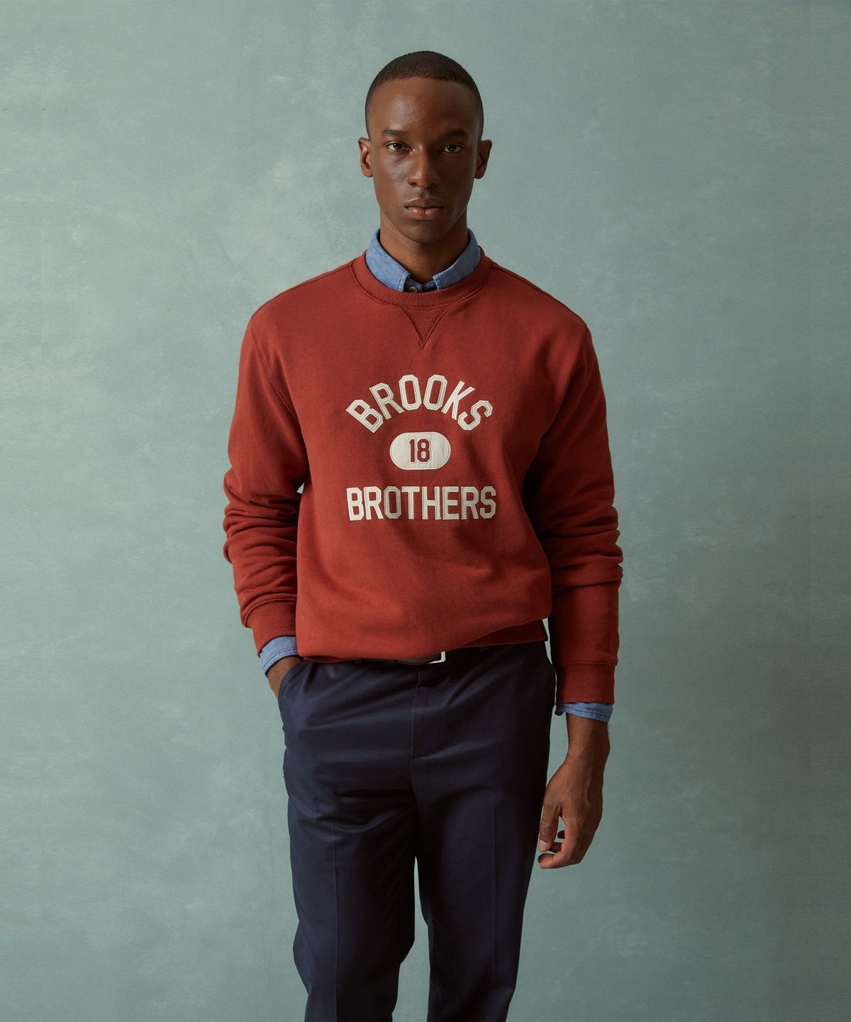 브룩스 브라더스(BROOKS BROTHERS) 레터링 스웨트 셔츠 (버건디) (BBNPMBF301)