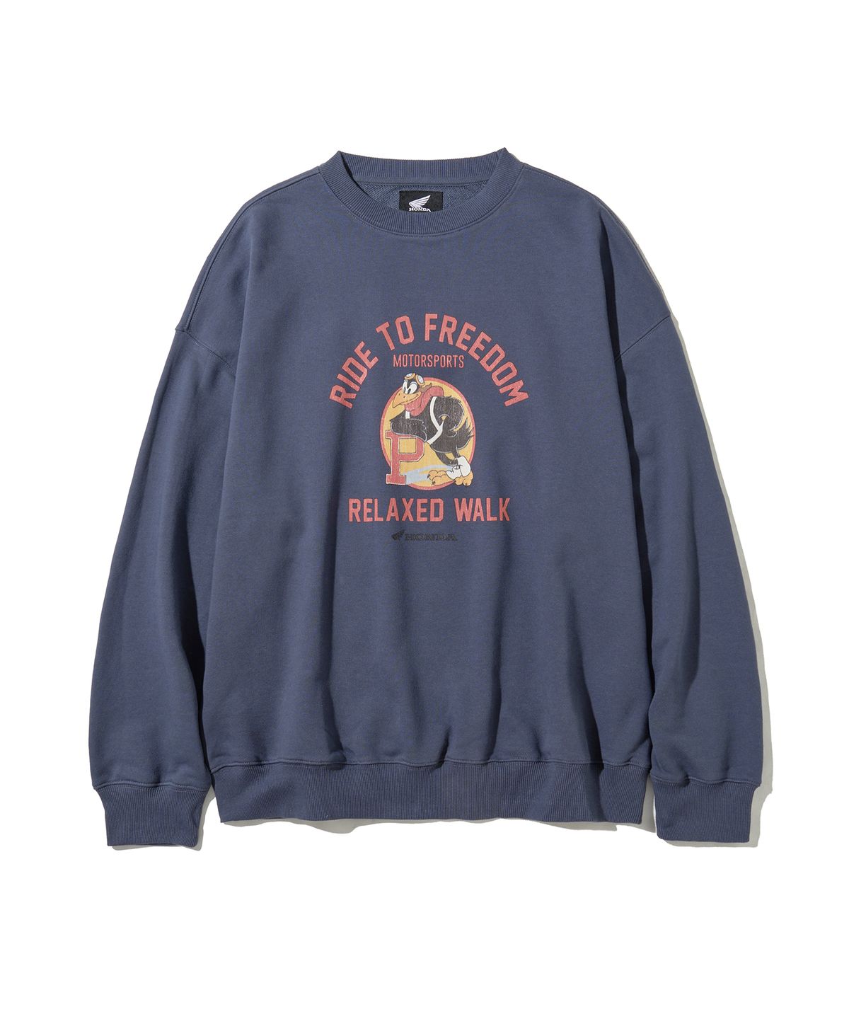 핍스 모터사이클(PHYPS MOTORCYCLE) Vintage Graphic Sweat Shirt Navy