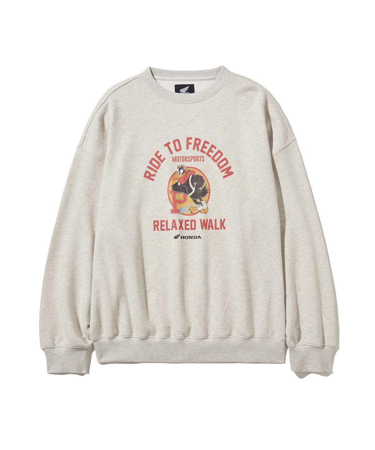 핍스 모터사이클(PHYPS MOTORCYCLE) Vintage Graphic Sweat Shirt Oatmeal