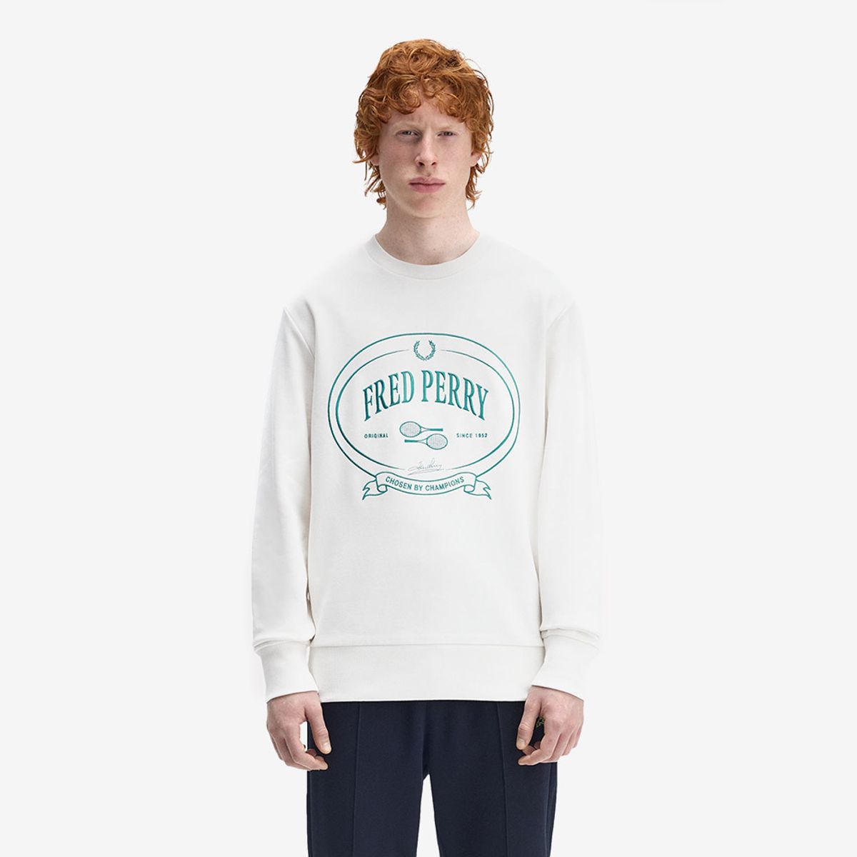 프레드페리(FRED PERRY) [Club House] 초즌 바이 챔피언스 스웻셔츠 - 스노우화이트 AFPM2531605-129
