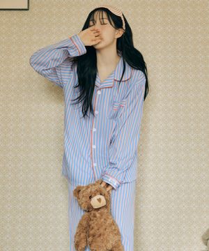 [2SET] 실크핏 시에르 긴팔 커플 잠옷 세트