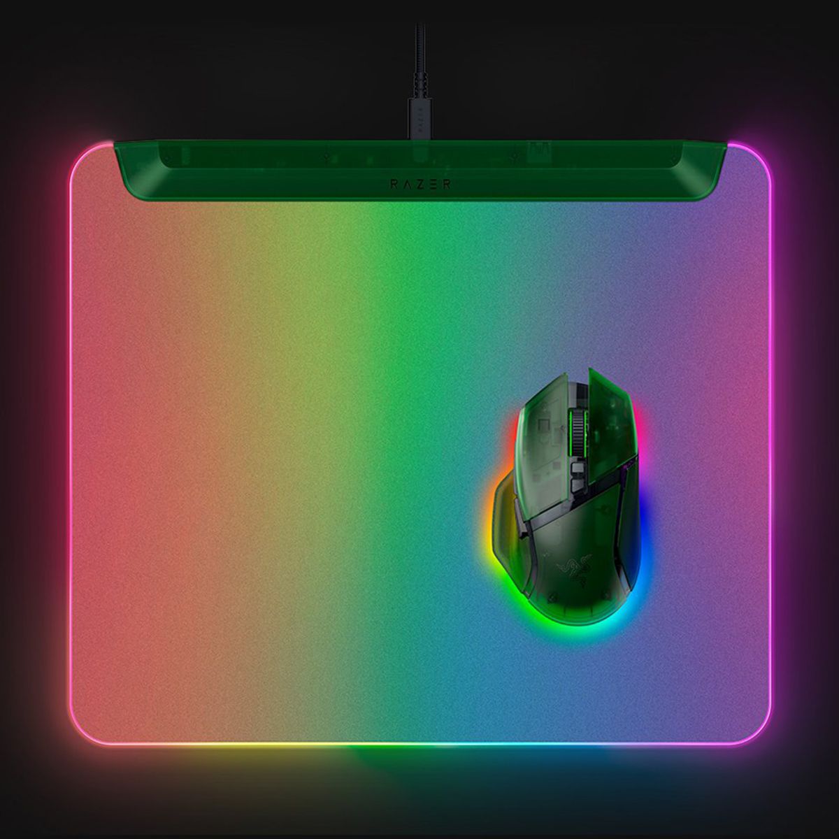 레이저(RAZER) 레이저코리아 Firefly V2 Pro Phanton Green Edition 파이어플라이 V2 Pro 팬텀 그린 에디션 LED 백라이트 게이밍 마우스 패드