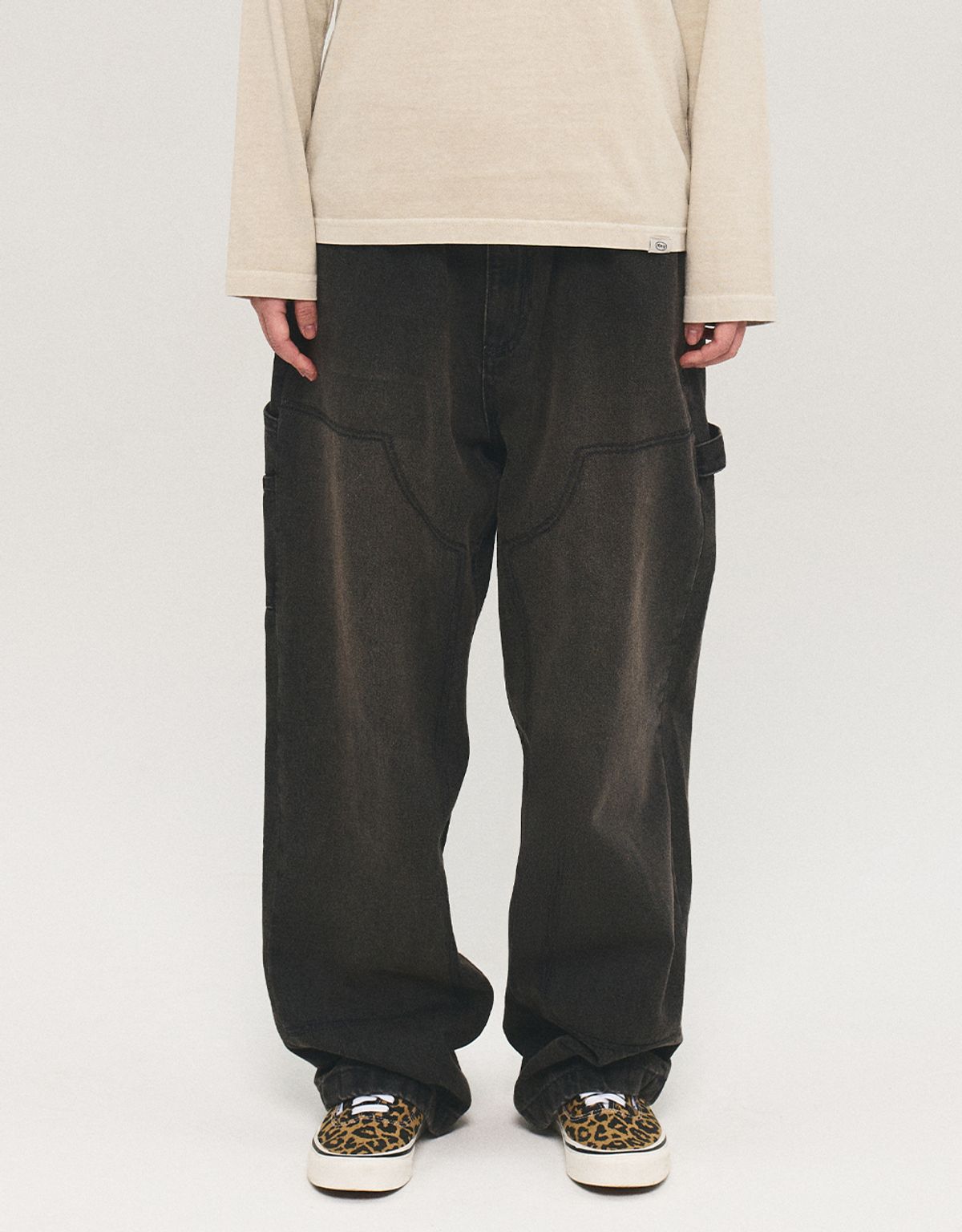엠엠엘지(MMLG) [Mmlg] WASHED CARPENTER REGULAR DENIM PANTS (BLACK)