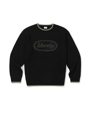 [Mmlg] MIX PULLOVER KNIT (BLACK)