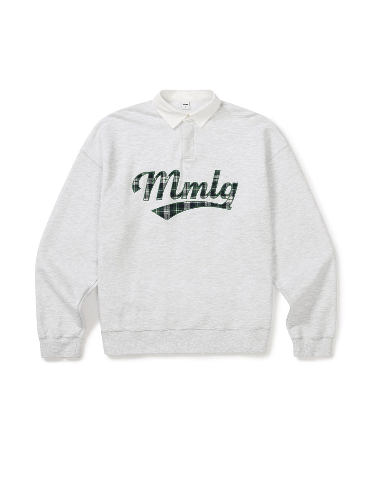 엠엠엘지(MMLG) [Mmlg] CHECK PLAY RUGBY SWEAT (ASH GREY)