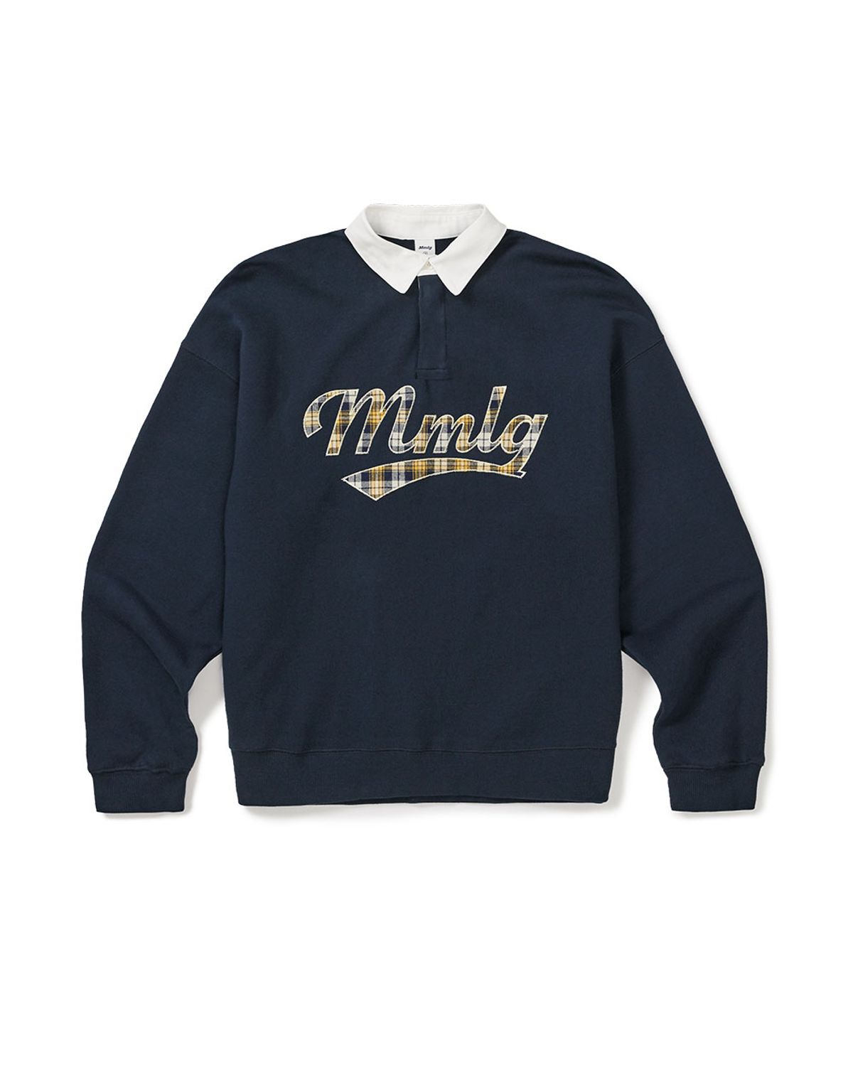 엠엠엘지(MMLG) [Mmlg] CHECK PLAY RUGBY SWEAT (AUTHENTIC NAVY)