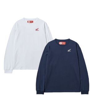 [2Pack] Original Wing Logo Long Sleeve White / Navy