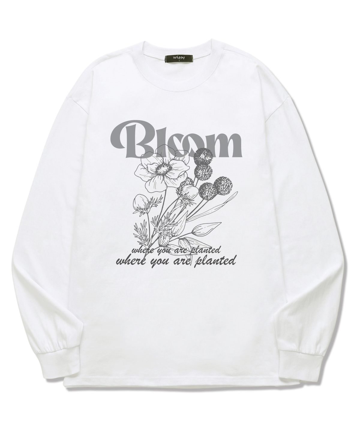 위씨(WISSY) Bloom 긴팔 티셔츠 (WLS028) 화이트