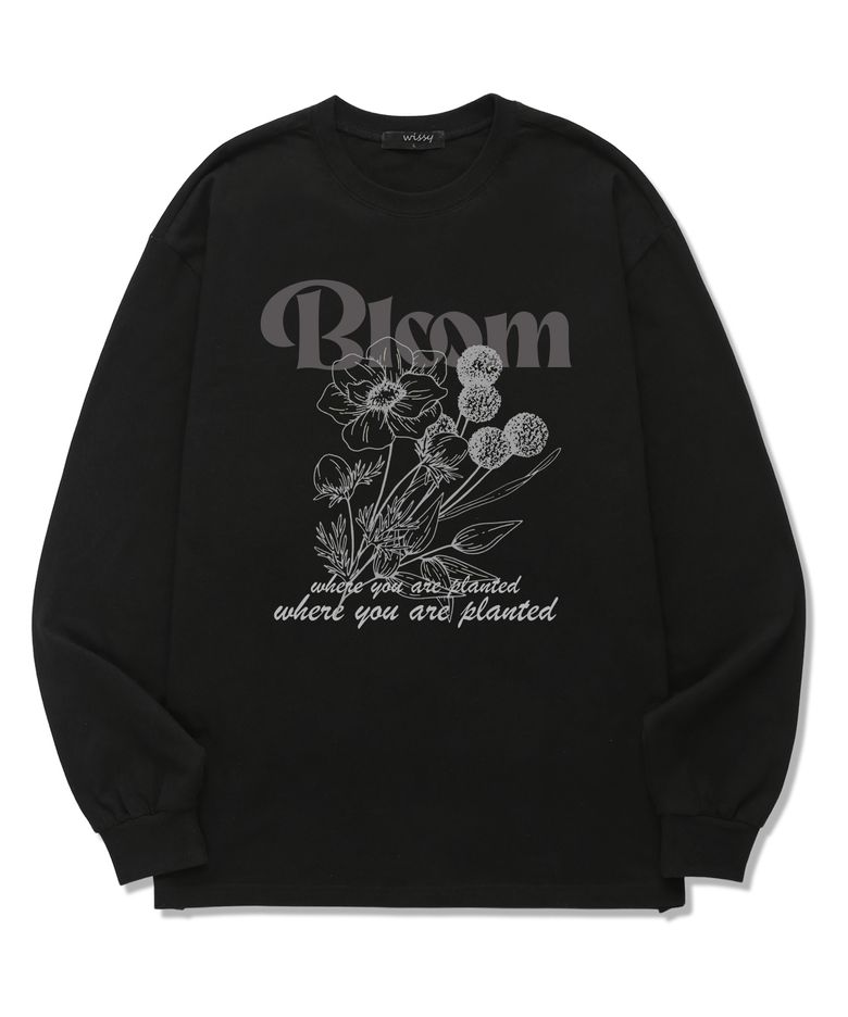 [한정특가] Bloom 긴팔 티셔츠 (WLS028) 블랙