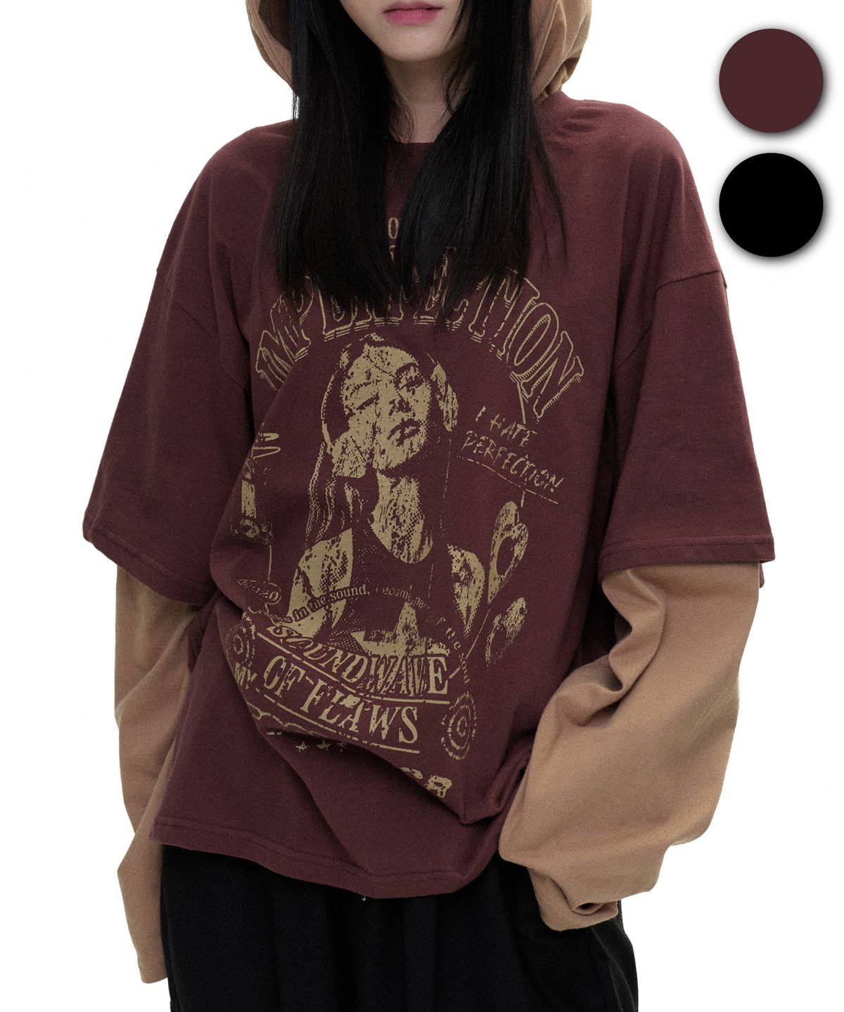 디파이클럽로버스(DEFYCLUBROBBERS) Imperfection Layered Hoodie Sleeves (2color)