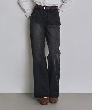 [우먼] 루즈핏 부츠컷 데님 팬츠 블랙 COWPT002BLACK