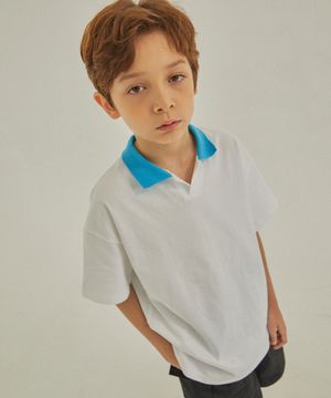 오픈 피케 셔츠_화이트