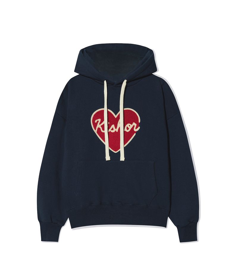(기모)heart stich hoodie_NAVY
