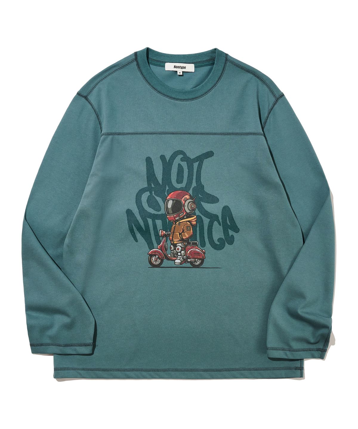 논타입(NONTYPE) N.O.N BIKE LONG SLEEVE (TEAL GREEN)