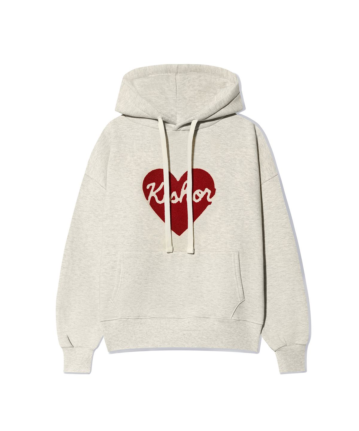키쇼르(KISHOR) (기모)heart stich hoodie_OATMEAL