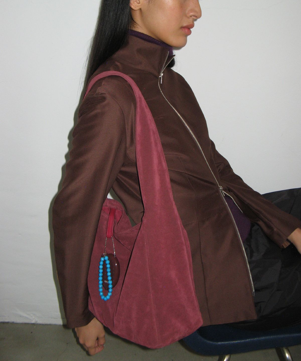포테(POTE) [3차리오더:바로출고] 0008 Square Shoulder Bag_Suede Plum