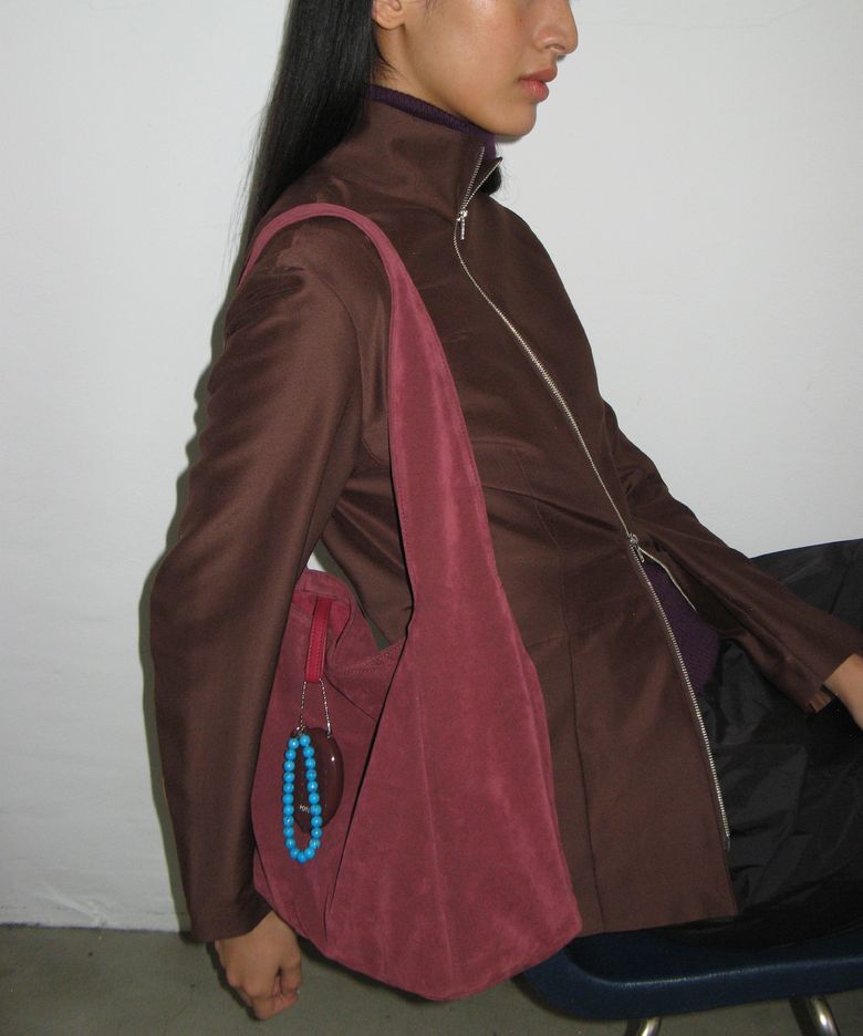 [3차리오더:바로출고] 0008 Square Shoulder Bag_Suede Plum