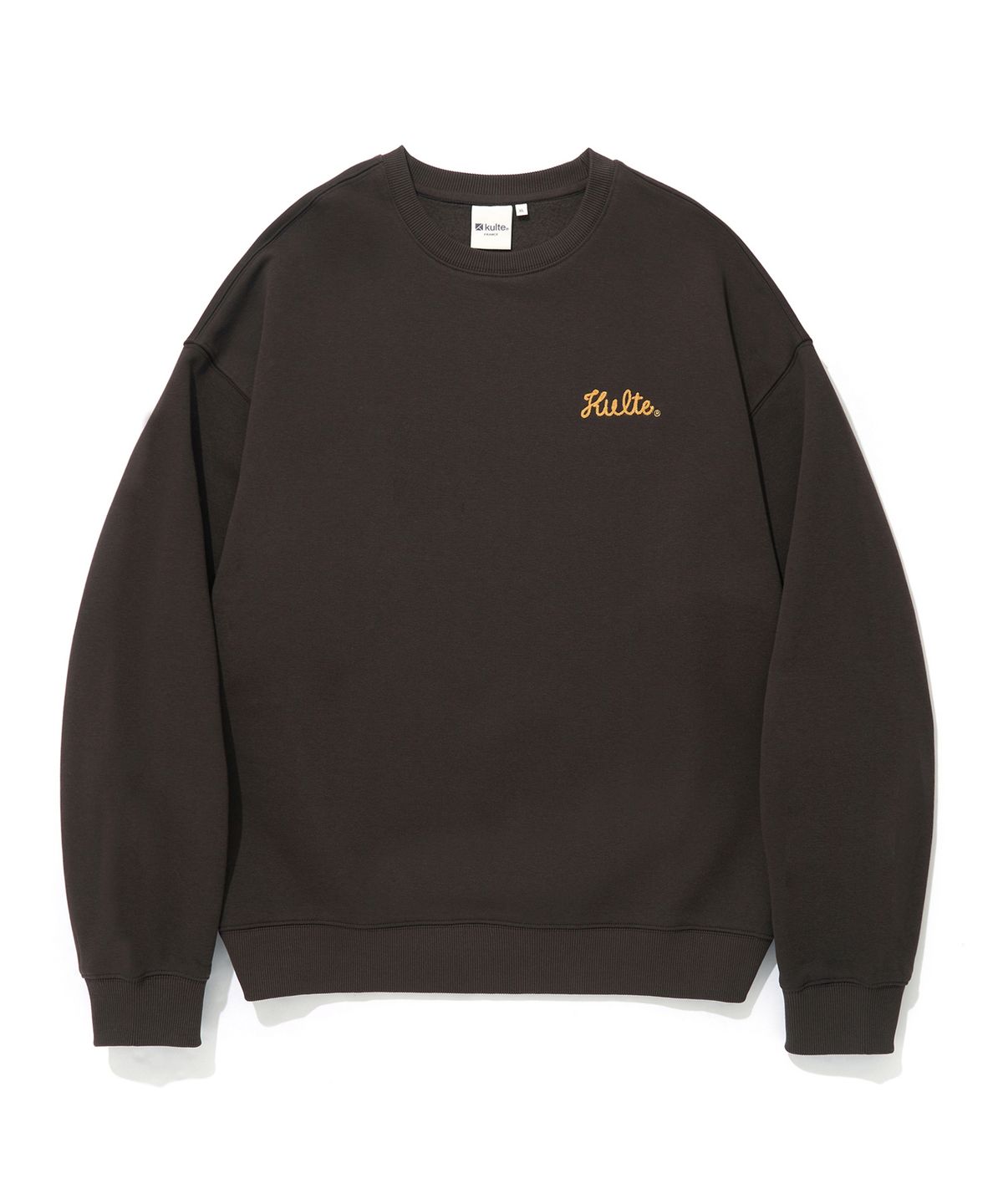 쿨트(KULTE) SMALL SCRIPT CHAIN CREWNECK_BROWN
