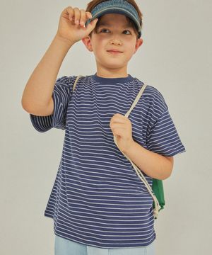 랑드 스트라이프 티셔츠_네이비